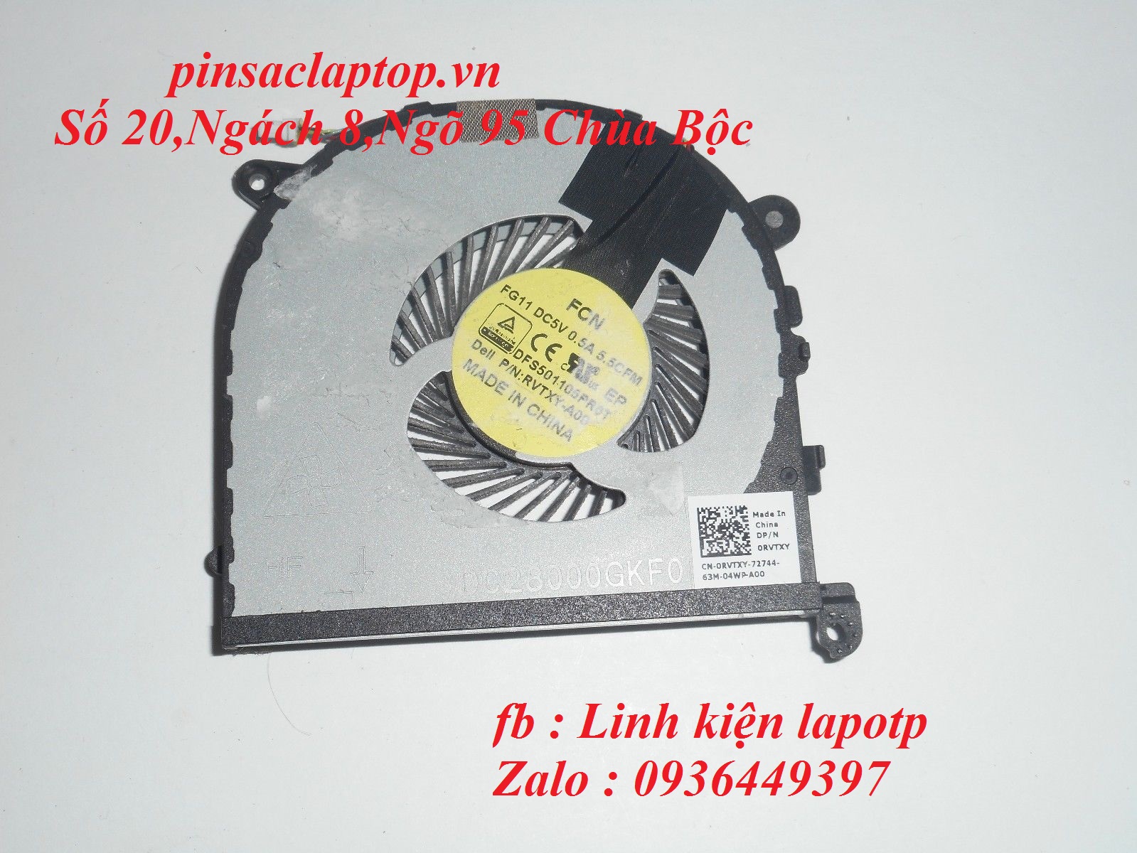 Quạt tản nhiệt laptop Dell XPS 15 9550 (CPU)