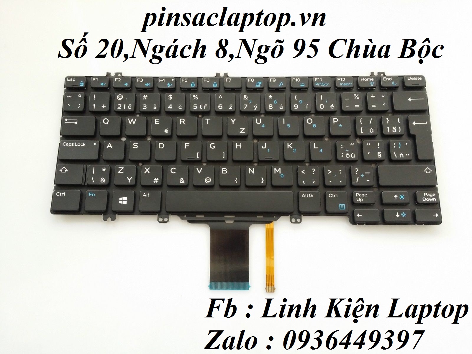Bàn Phím - Keyboard Dell Latitude E7280 Có Led