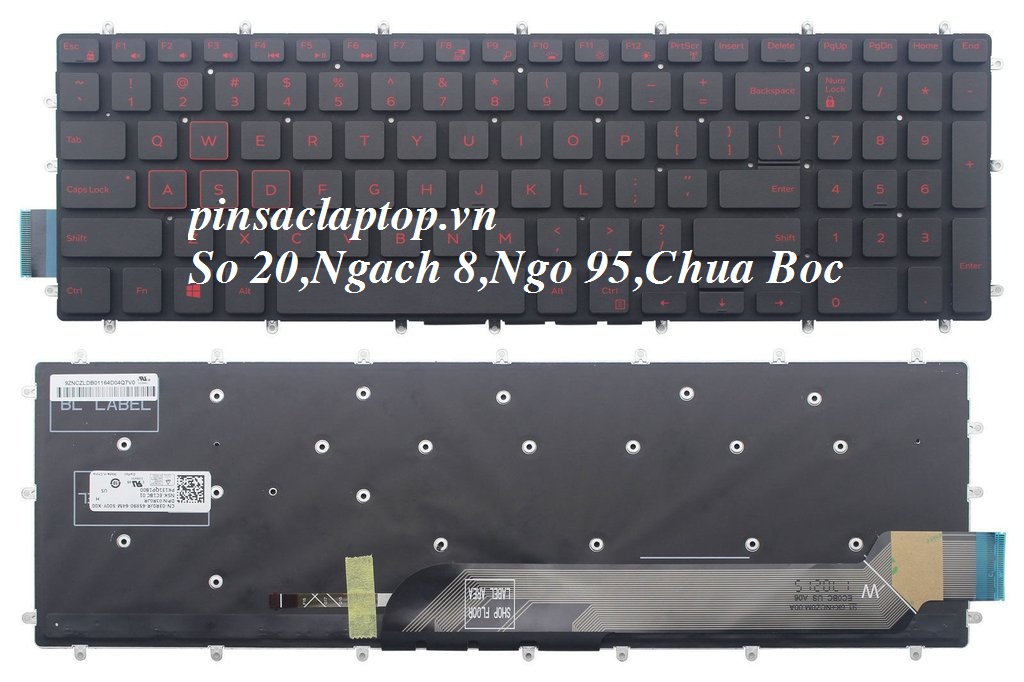 Bàn Phím Dell - Keyboard Inspiron Gaming 15 5665 Red Backlit Bàn Phím Dell - Keyboard Inspiron Gaming 15 5665 Red Backlit