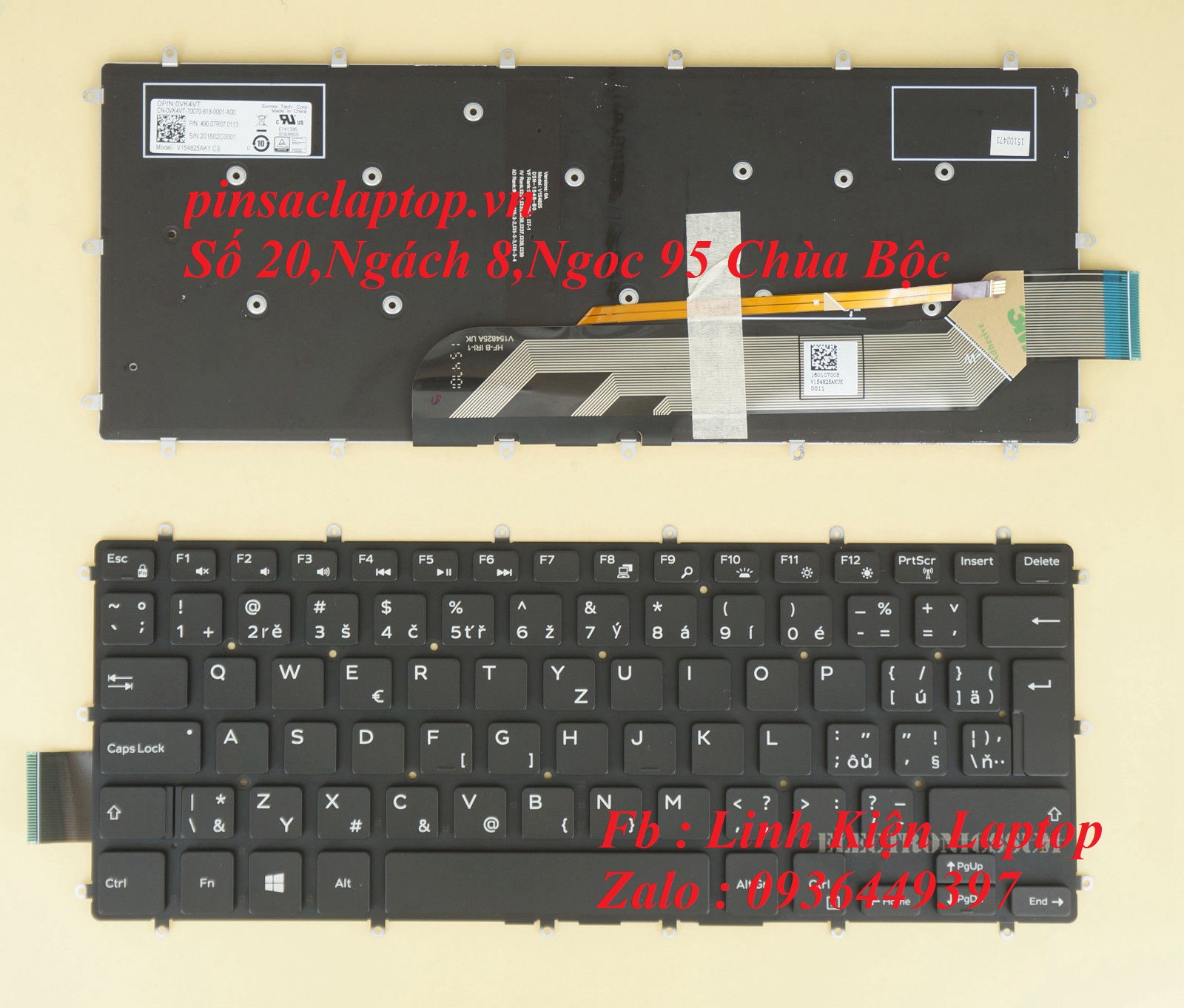 Bàn Phím - Keyboard for Dell Vostro 14 5471 Đèn Led