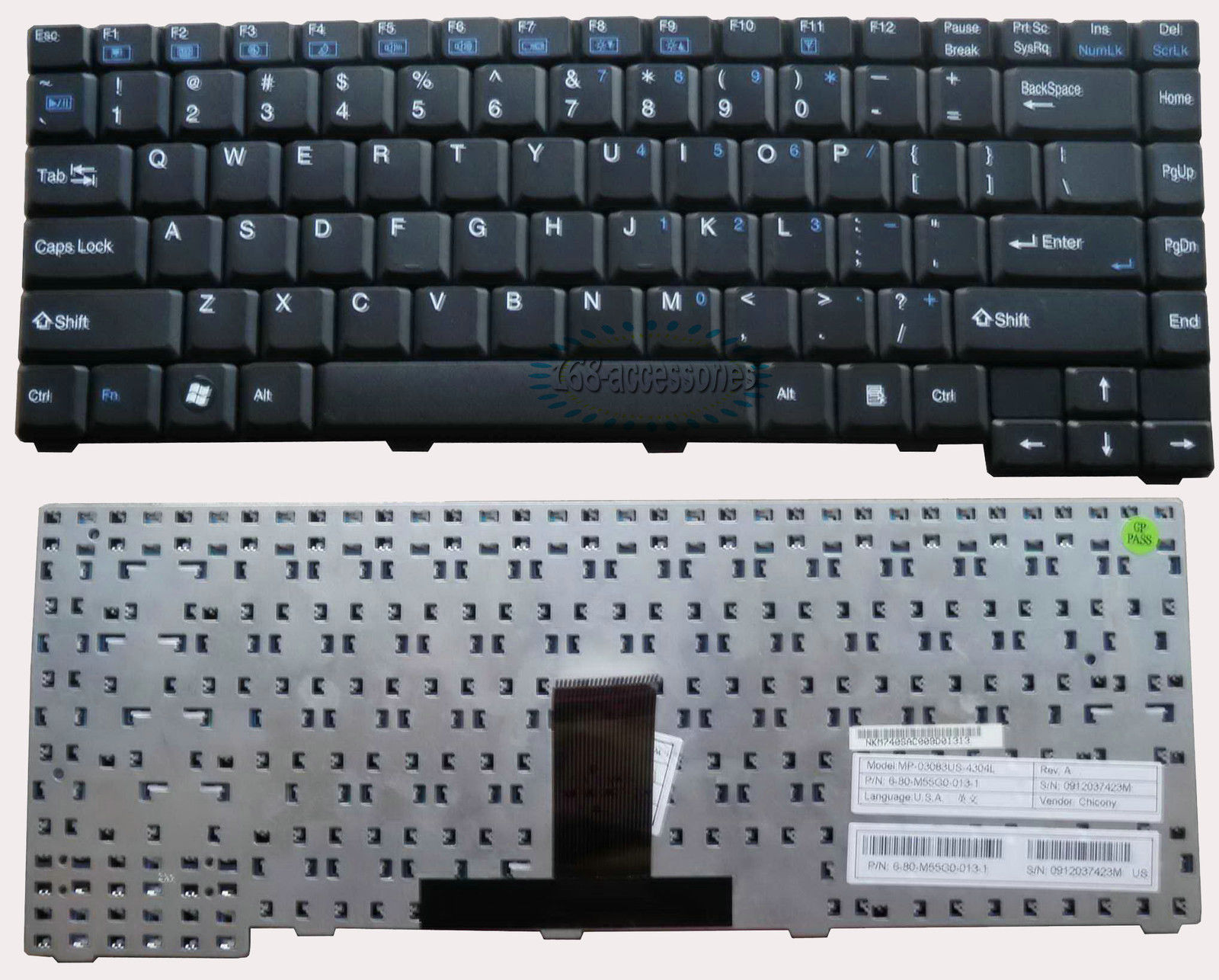 Bàn Phím - Keyboard Laptop Clevo M54 M54N M54V