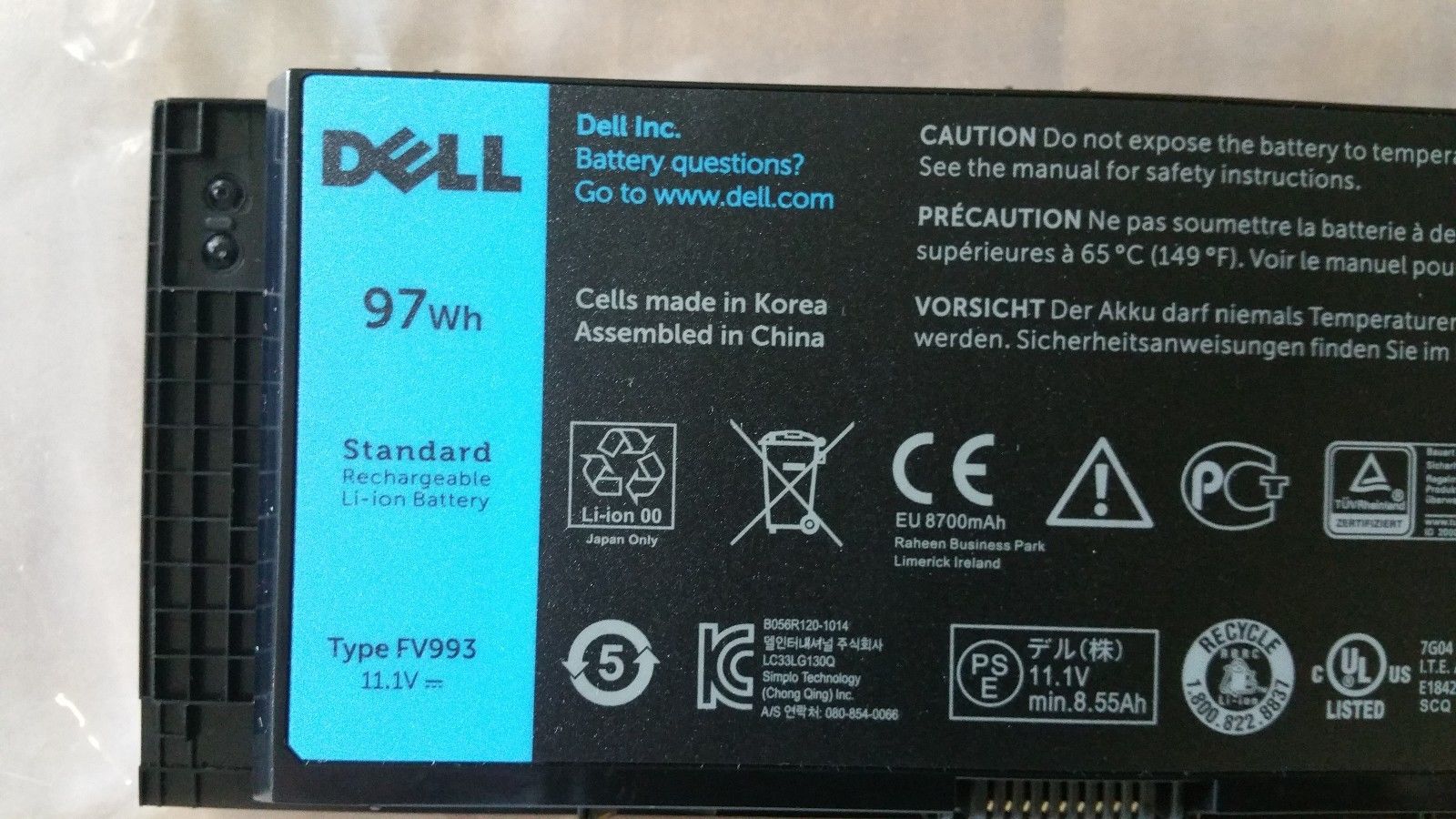 Pin Dell  Precision M4800
