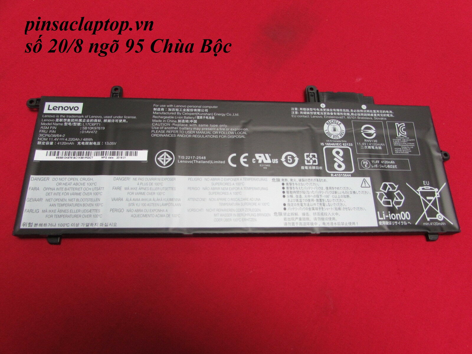 Pin - L17C6P71 Battery Lenovo ThinkPad x280