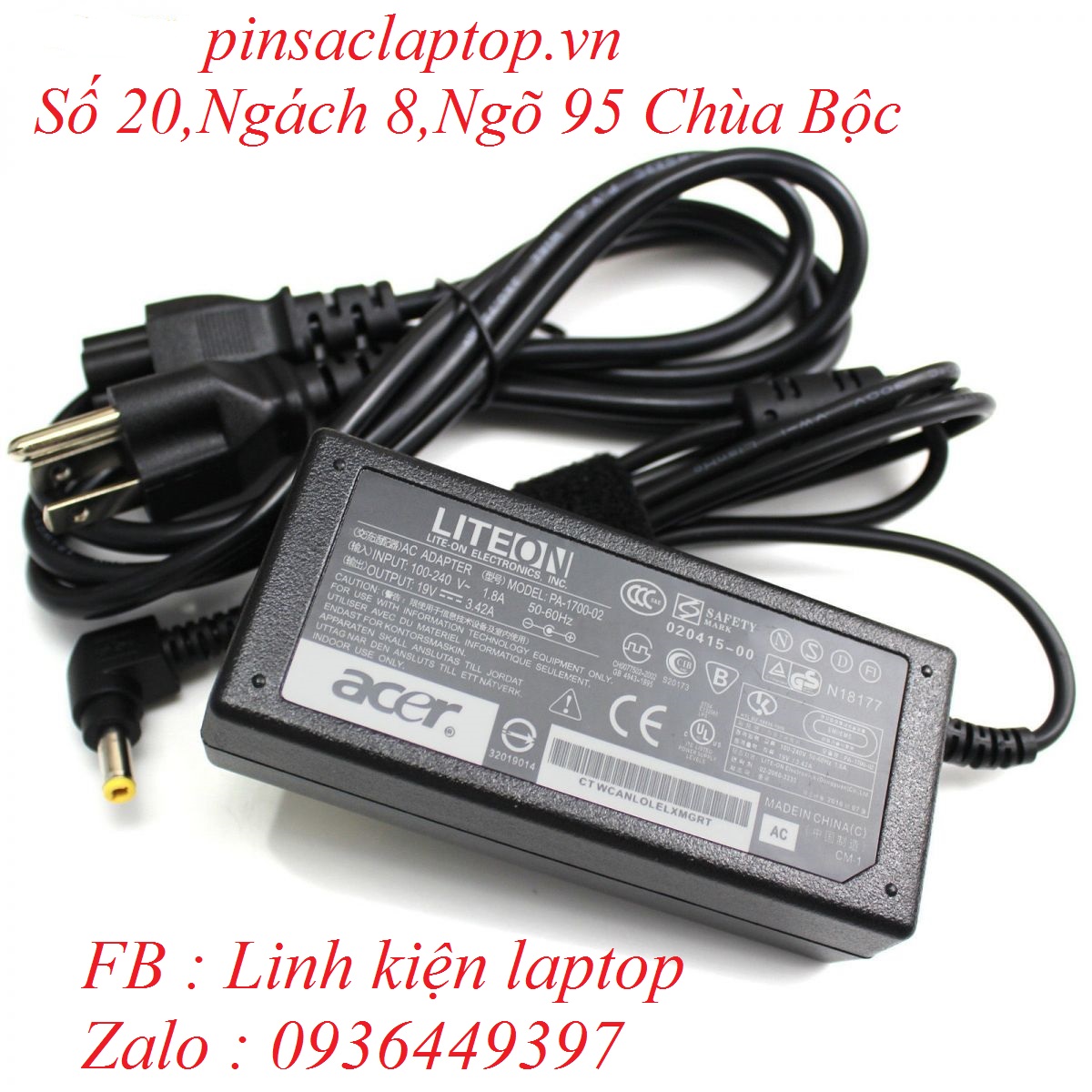 Sạc Adapter Laptop Acer TravelMate 7530