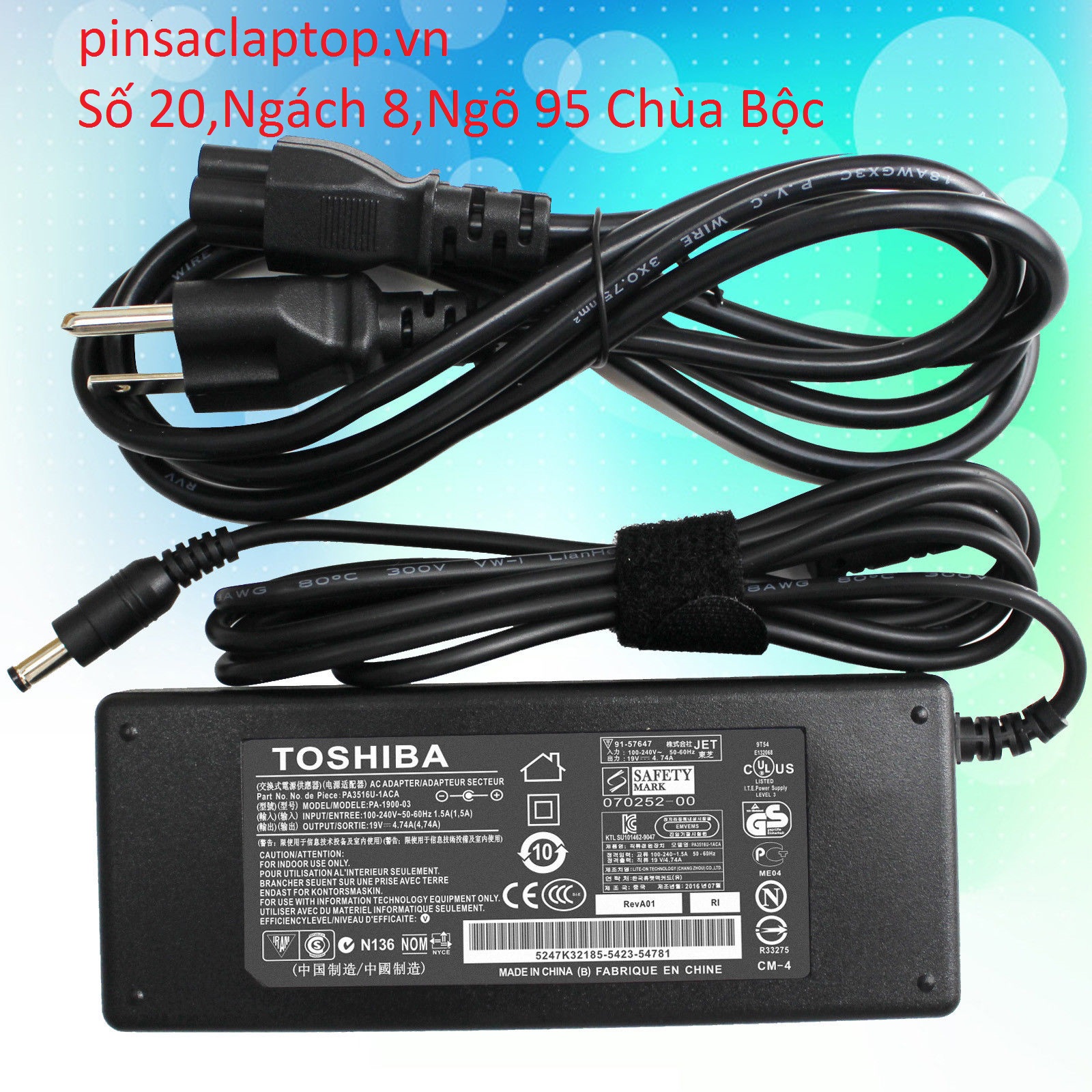 Sạc Adapter Laptop Toshiba Satellite C55D 90W Sạc Adapter Laptop Toshiba Satellite C55D 90W